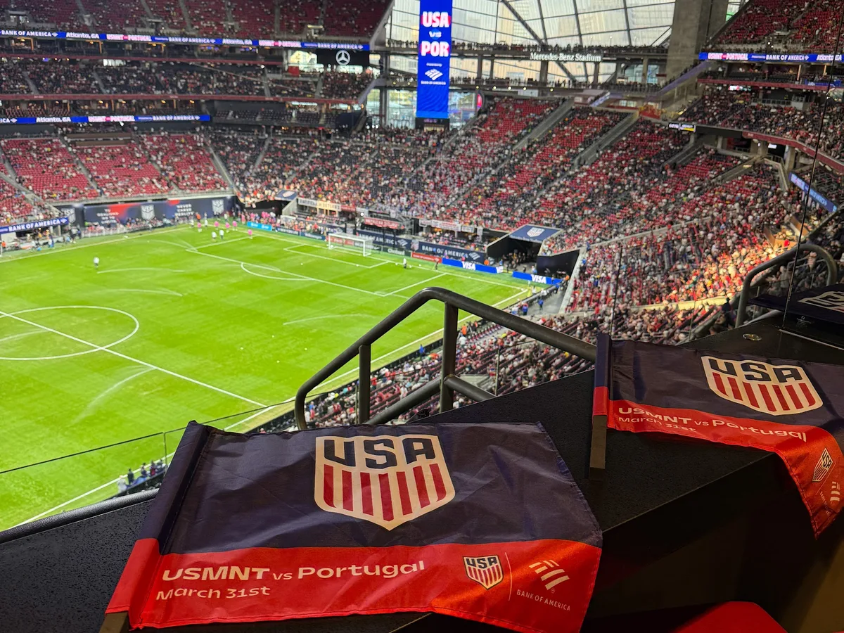 View of the field from the NWX suite during USA versus Portugal