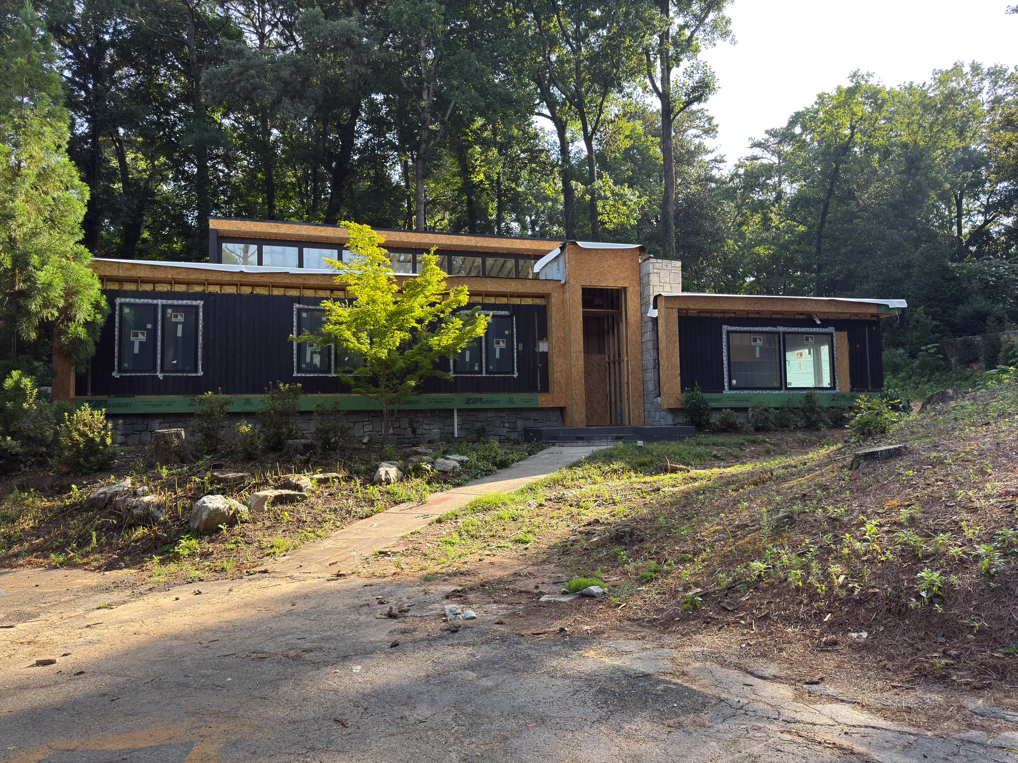 Front elevation of a residential asset during construction